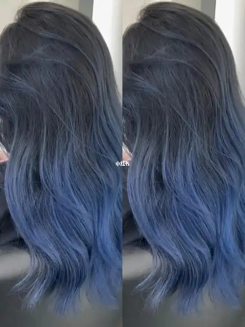 蓝色渐变色发尾～看到了银河时常:三个小时左右(有漂)发色:藏深蓝