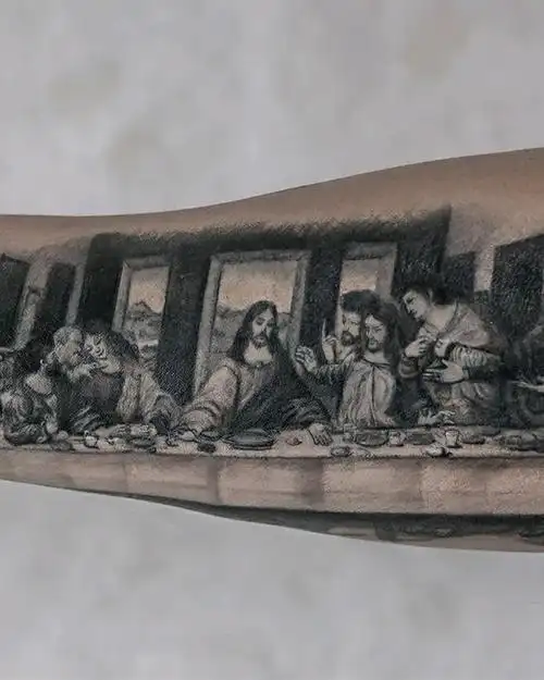 最后的晚餐_纹身图案手稿图片_张轩荣的纹身作品集