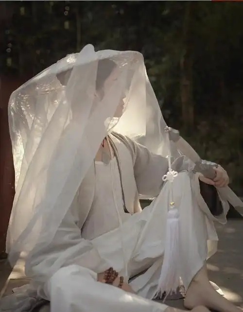 汉服面饰遮脸面纱女古装蒙面古风纱巾仙女斗笠防晒摄影cos配饰