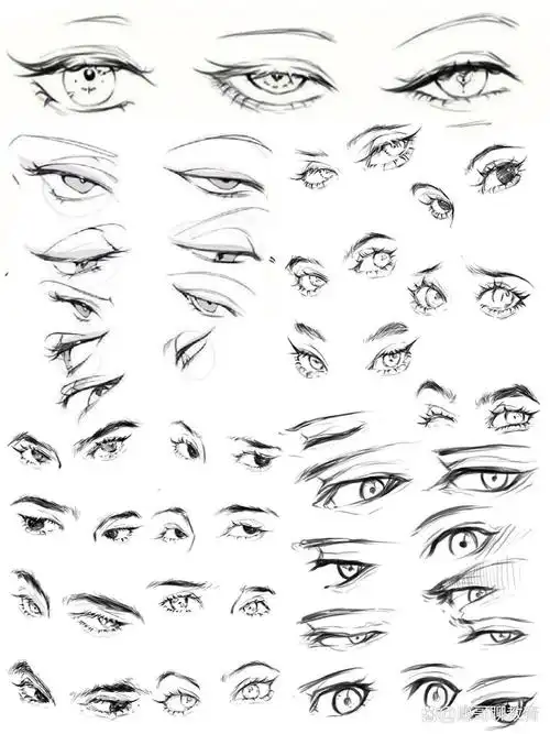眼睛素材分享 是哪个宝贝还不会画帅气男生眼睛呀~ 咯~这里整理出来的