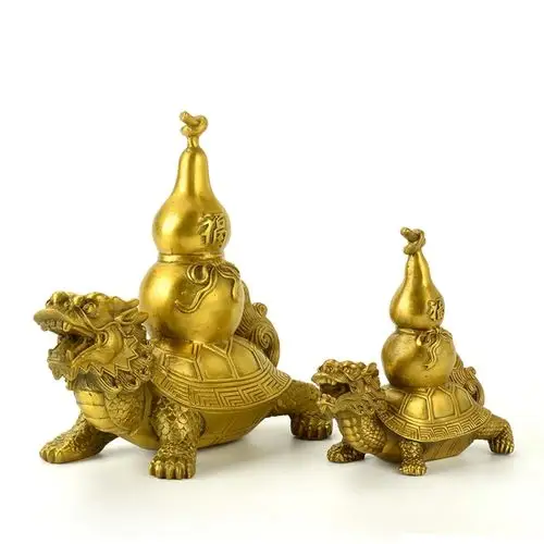 招财葫芦龙龟摆件开光纯铜居家办公室风水转运摆件