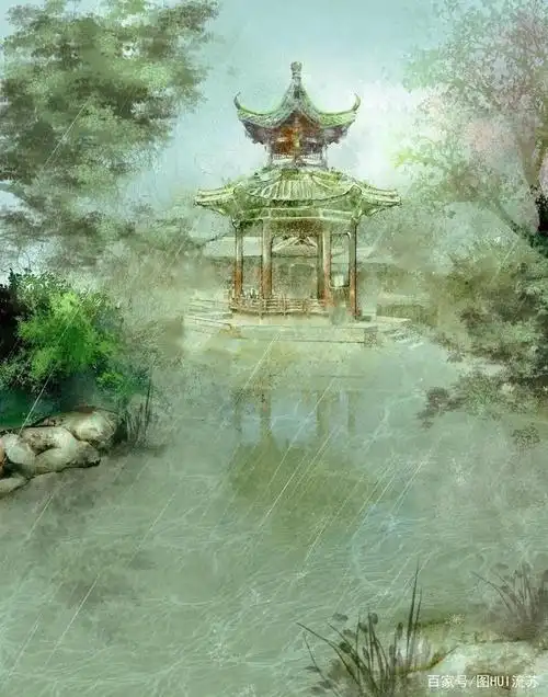 古风唯美意境壁纸 雨意系列