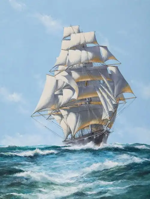 19世纪帆船油画:海洋的浪漫史诗 🌊
