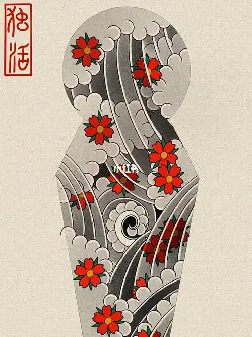 日式老传统经典樱花臂