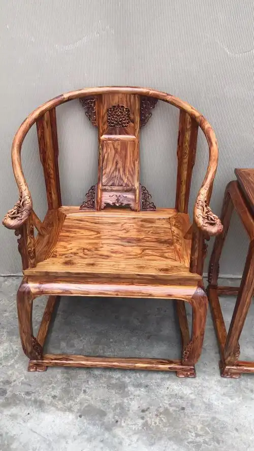 越南黄花梨皇宫椅三件套坐面独板独一无二