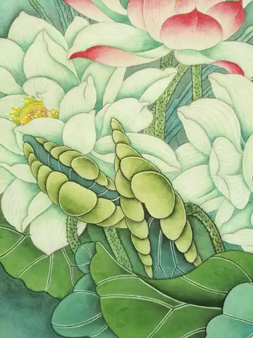 林建启工笔画《荷花》 - 美篇