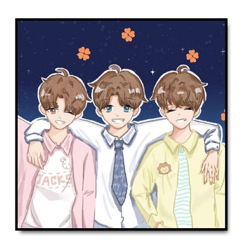 q版tfboys三小只diy数字油画王俊凯王源易烊千玺明星周边填色油画