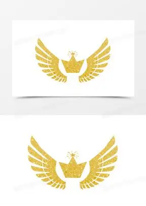 金色皇冠展翅翅膀元素