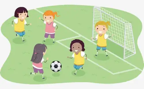 简笔画上体育课踢足球的小女生填色涂色简笔画大全踢足球的女孩简笔画