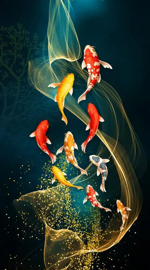 xd-5260-023轻奢九鱼装饰玄关