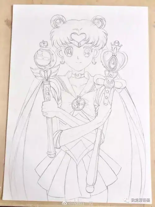 美少女战士~~彩铅手绘过程~_素描教程绘画学院_零二七艺考
