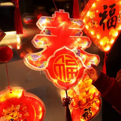 新年灯笼吊灯过年乔迁新居花灯室内客厅发光灯笼