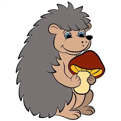 儿童卡通野生动物. 小可爱的刺猬抱着一团浆糊