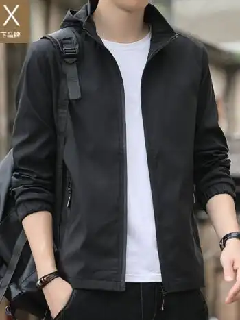 男士外套春季22年新款韩版潮流立领上衣服春装帅气休闲夹克男装旗舰店