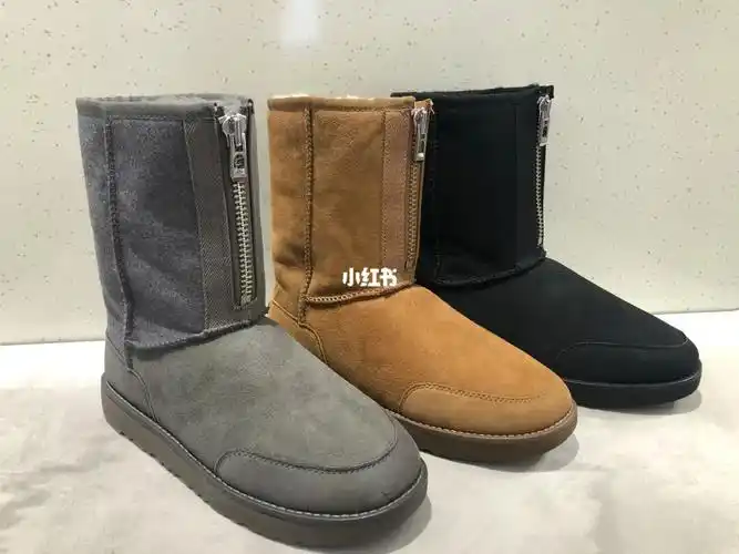 ugg男士中筒拉链款雪地靴,男神雪地靴性价比的天花板,怕冷小哥哥的