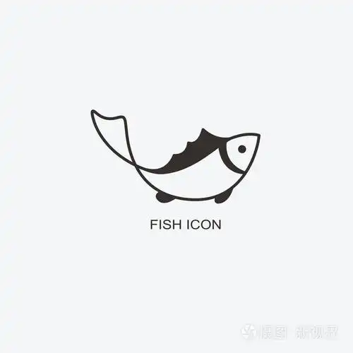 鱼标志模板的设计.海鲜餐厅图标