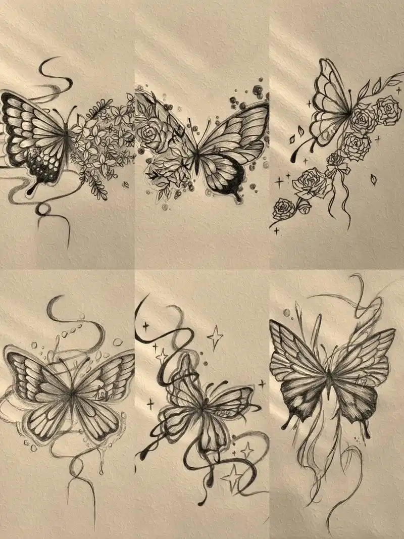 蝴蝶合集.#蝴蝶#绘画 - 抖音