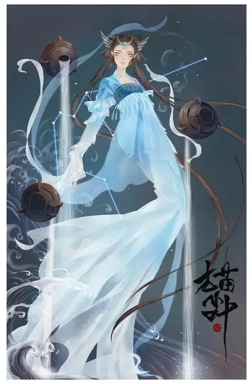 水瓶座来自合集古风习作· 关注合集古风板绘插画绘画原创oc拟人星座