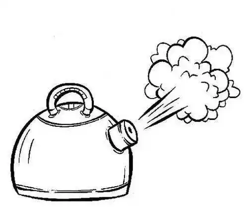 他发现,此时茶壶的盖子在不停地跳动,周围还冒出白色的水蒸气,由此,小