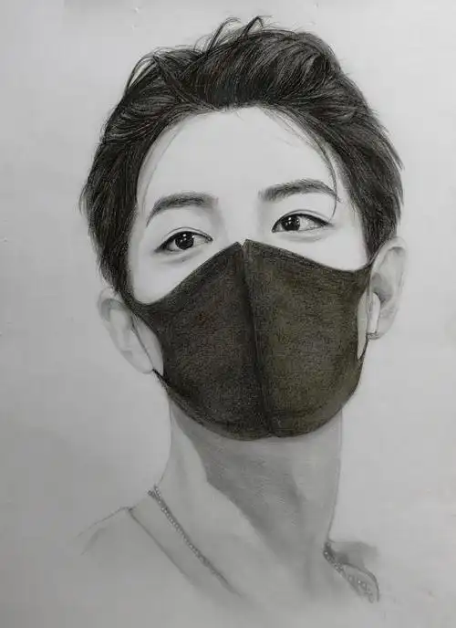 素描风的帅气男神肖战