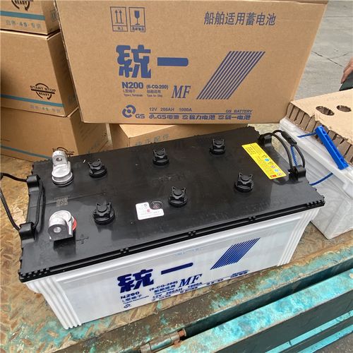 统一蓄电池12v-200a加液铅酸水电瓶n200船舶启动照明发电机组轮船 12v