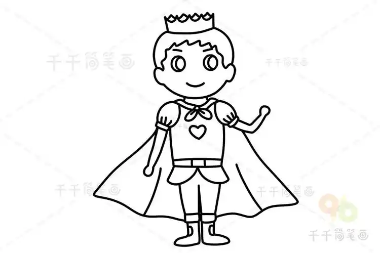 简单又帅气的王子简笔画