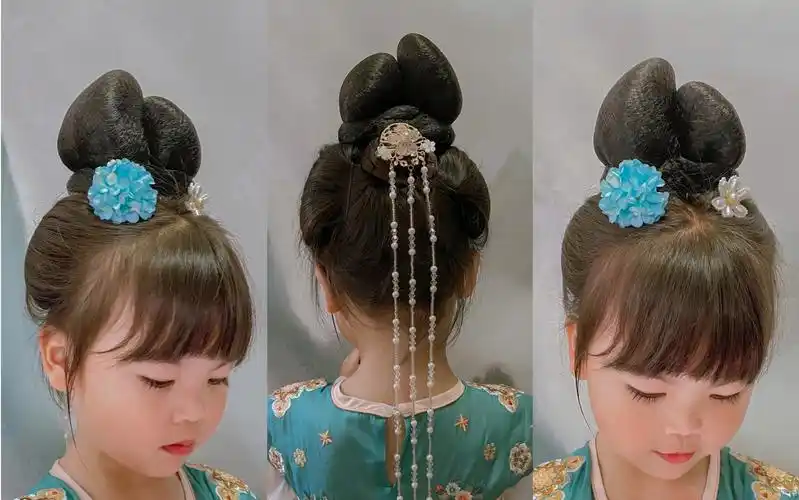 新手入门,超级详细一看就会的儿童汉服发型-齐步走嗯呐-默认收藏夹