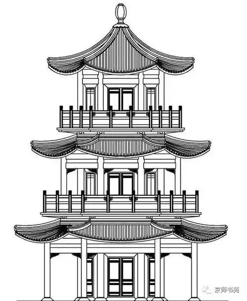 黑白线描建筑