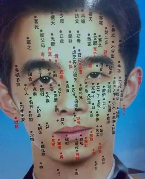 男痣脸上的位置看命运男痣的位置与命运图