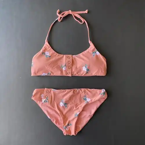 澳洲三角比基尼泳衣女儿儿童连体俏皮可爱复古儿童泳衣