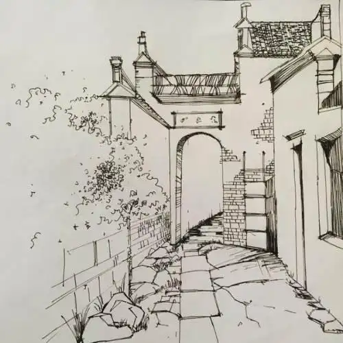 大全简单漂亮乡间小路手绘的简笔画 乡间小路素描铅笔画简单的风景画