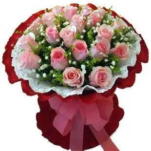 乐舞鲜花速递11枝粉玫瑰花束19朵粉玫瑰花 生日订花福州