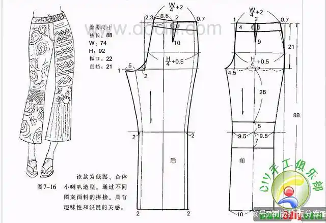 各种女裤的裁剪图