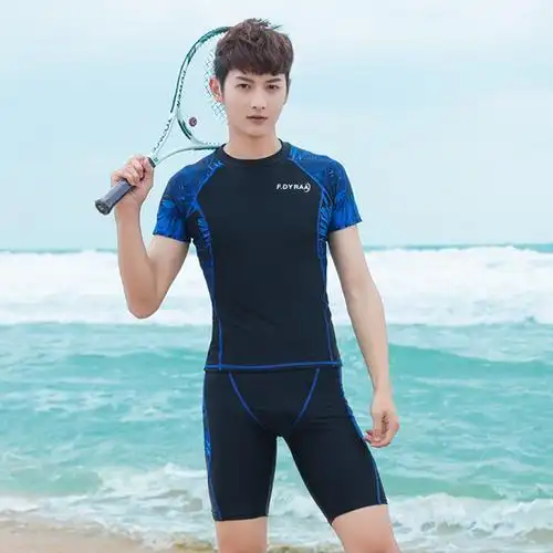 佑游泳裤男五分速干泡温泉大码泳衣男士游泳套装泳镜装备视频