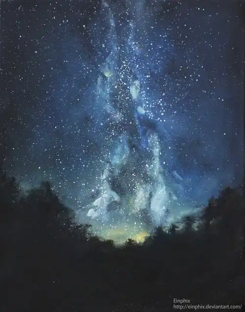 银河星空油画