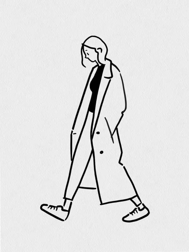 ins风极简人物黑白简笔画合集(一) 整理了一下近期的图,需要过程图的