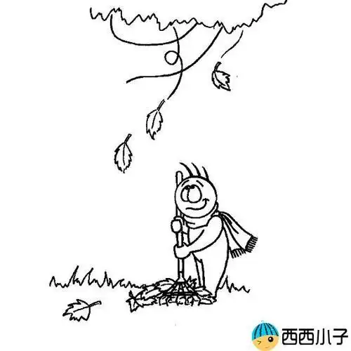 秋天扫落叶的人物简笔画伤感女孩背影简笔画伤感女孩背影简笔画秋天