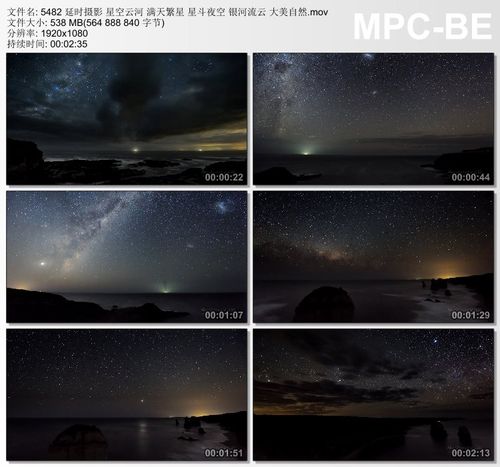 延时摄影 星空云河 满天繁星 星斗夜空 银河流云实拍动态视频素材