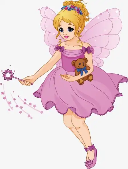 本作品全称为《彩色卡通风带翅膀点放星星的花仙子元素》,使用adobe