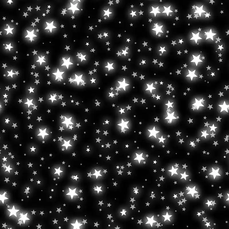 发光的星星,黑色背景,白色发光的星星纹理.