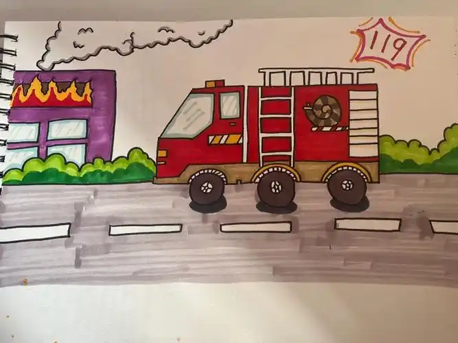 消防车主题  #消防车主题绘本  #小型消防车  #消防车02  #画消防车