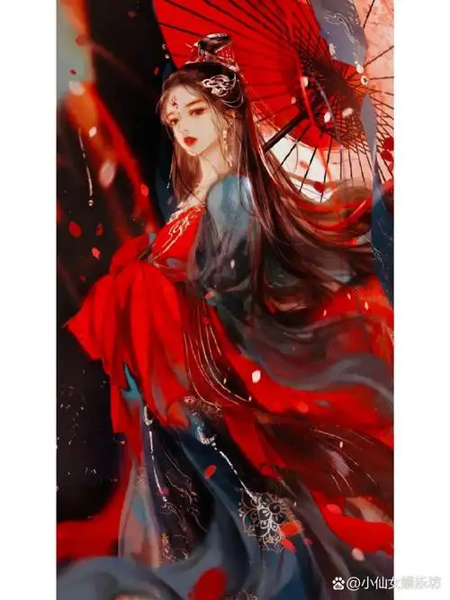 古风红衣插画壁纸
