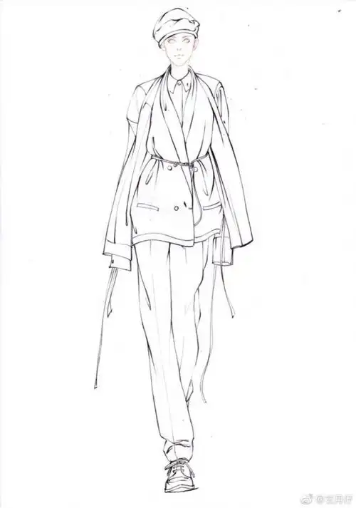 服装设计图线稿人体素描模特