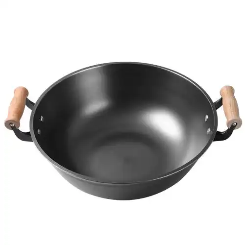 典匠生铁炒菜锅铁锅无涂层不粘锅轻便老式家用双耳炒锅平底34