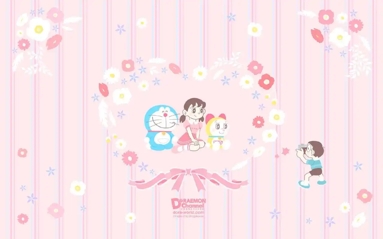 哆啦a梦最新视频会议壁纸薄荷清新风格,开启元气满满的六月[给你小心