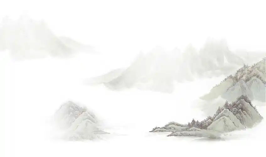 淡雅古风水墨山川中国风主题幻灯片背景(3张)