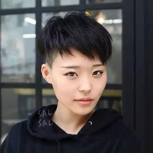 所以真的只有少数女生,才敢剪极短发.