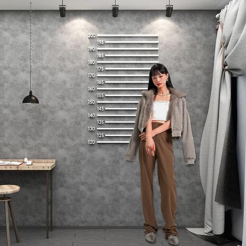 网红打卡店背景墙面监狱身高贴纸服装互动拍照区装饰布置创意ins