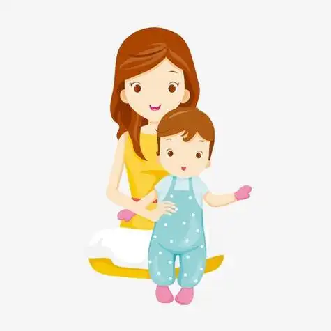 妈妈带孩子卡通图片