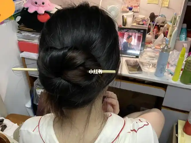 终于学会了#筷子盘发